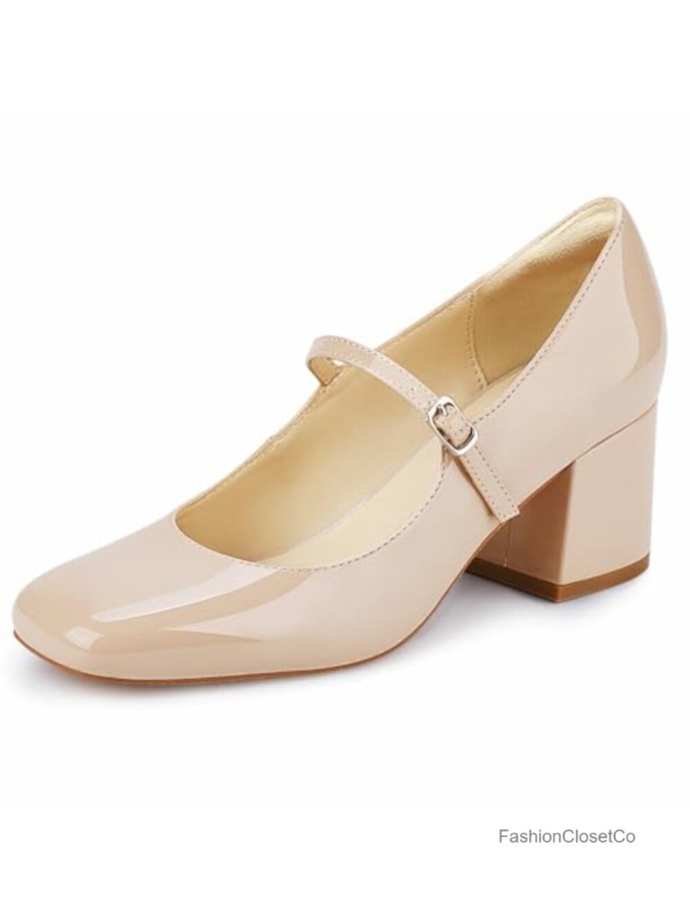 Chunky Heel Mary Jane Pumps with Square Toe - Women's Dress Shoes